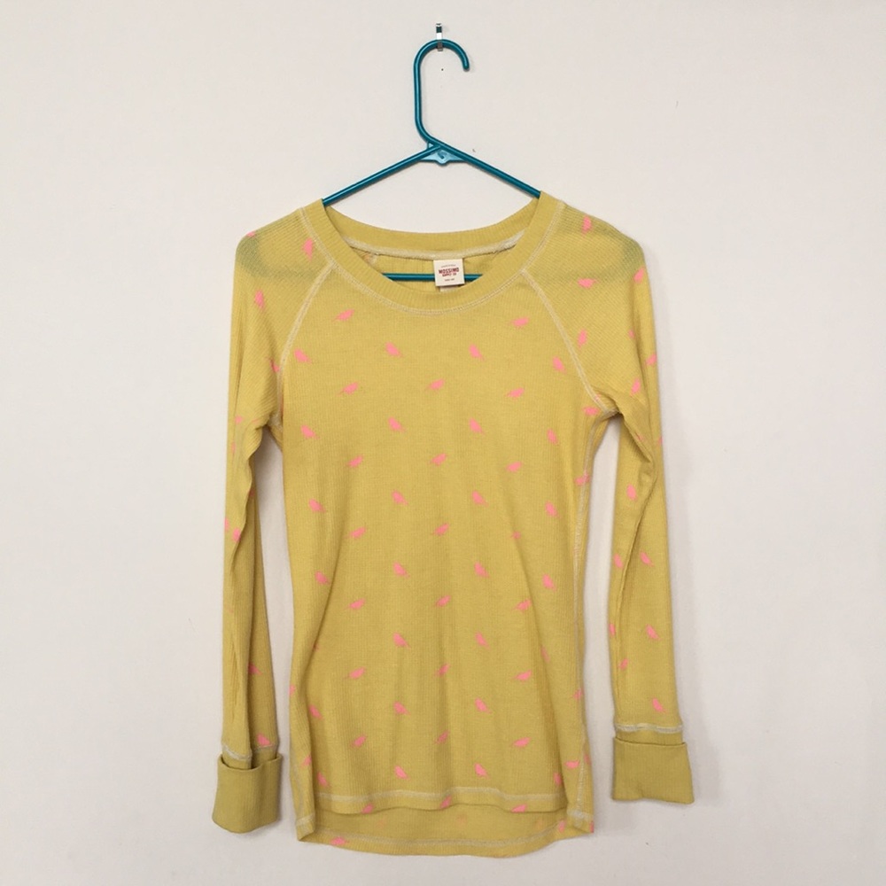 Thermal Knit Yellow Long Sleeve Shirt